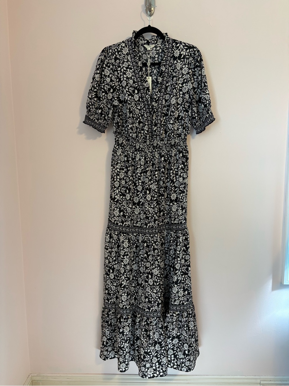 Max Studio Black and White Floral Maxi Dress